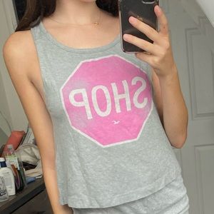 Grey Hollister “Shop” Tank Top